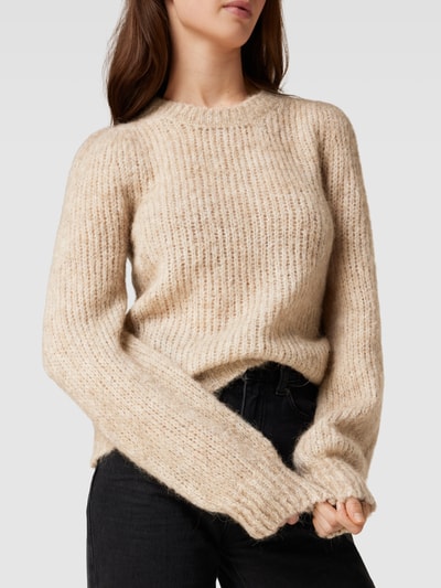 Neo Noir Gebreide pullover met ballonmouwen, model 'Martina' Beige - 3