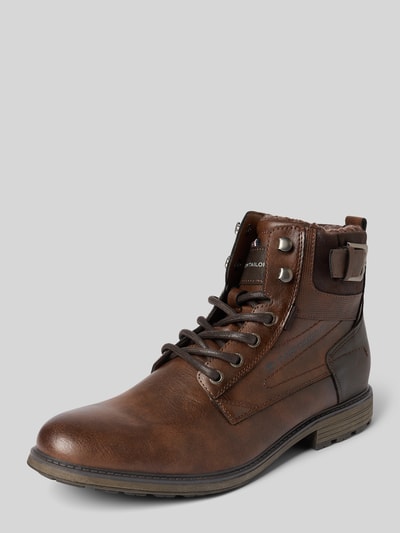 Tom Tailor Schnürstiefel in Lederoptik Modell 'MATHEO' Cognac 1