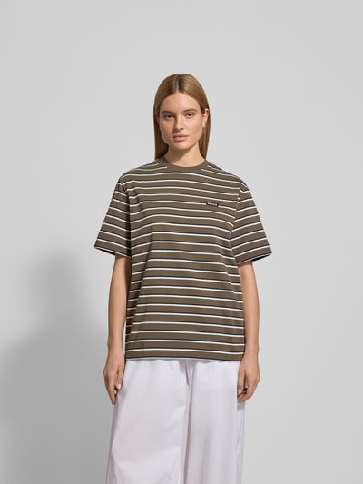 ROTATE Oversized T-Shirt mit Logo-Patch Mittelbraun 4