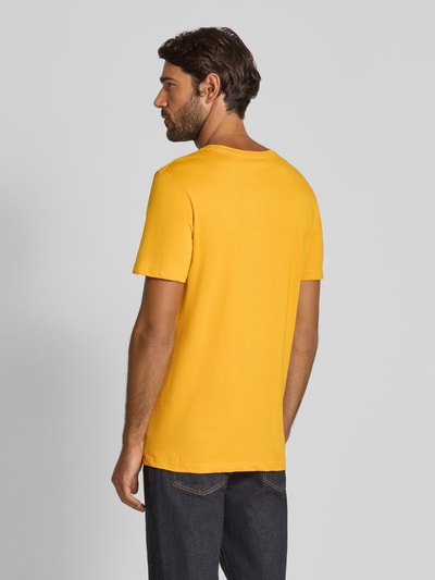 Lindbergh T-shirt met labelprint, model 'Copenhagen' Terracotta - 5