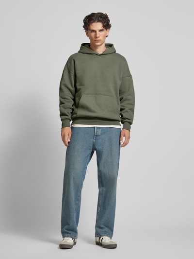 Only & Sons Hoodie met licht verbrede schouders, model 'DAN LIFE' Rietgroen - 1