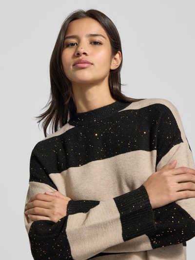 Christian Berg Woman Sweter z dzianiny o kroju oversized z prążkowanymi wykończeniami  Czarny 3