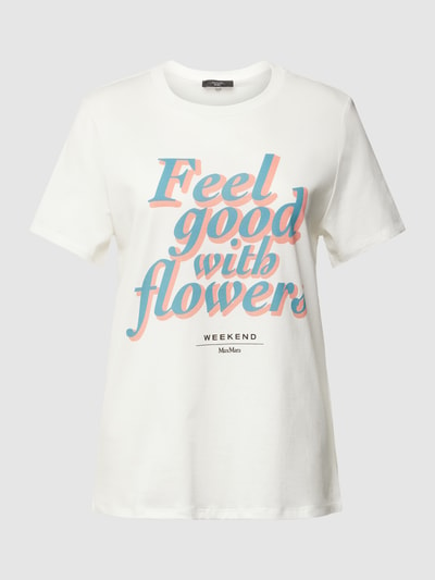 Weekend Max Mara T-Shirt mit Label-Motiv-Print Modell 'YEN' Weiss 2