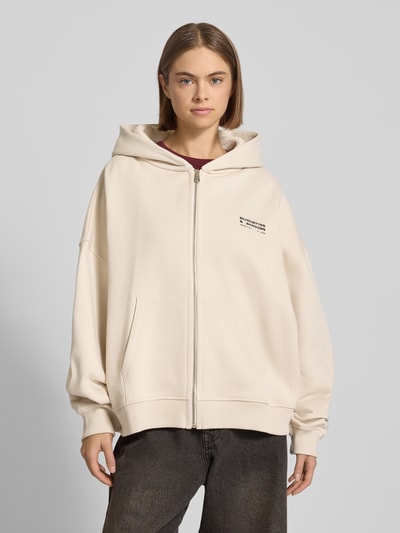 Karo Kauer Bluza rozpinana o kroju oversized z kieszenią kangurką Beżowy 4