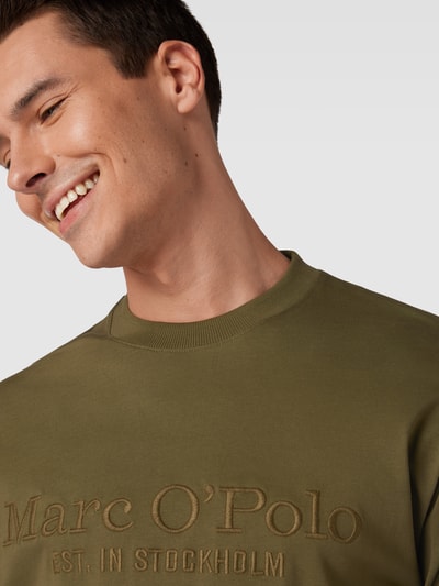 Marc O'Polo T-Shirt mit Label-Stitching Oliv 3
