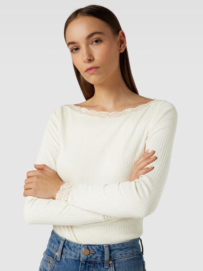 Esprit Shirt met lange mouwen en kant Offwhite - 3