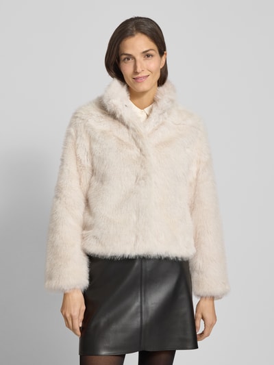 VERO MODA Regular fit jack in de look van imitatiebont, model 'MONROE' Ecru - 4