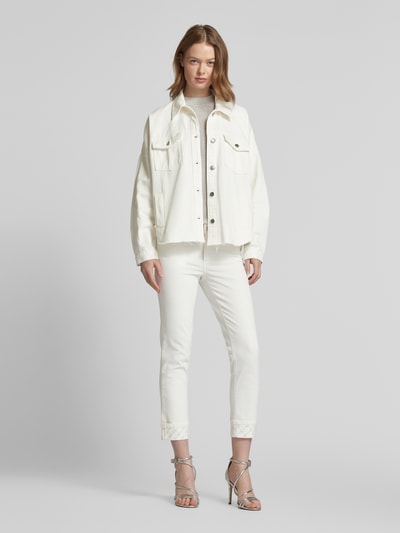 Liu Jo White Jacke mit Umlegekragen Modell 'GIUBBINO OVER STRASS' Offwhite 1