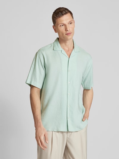 MCNEAL Tailored fit vrijetijdsoverhemd met reverskraag Lichtturquoise - 4