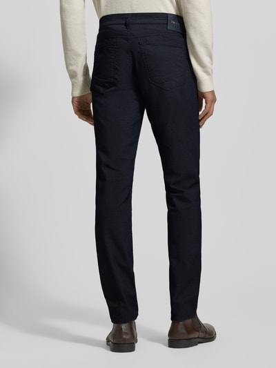 Brax Slim fit stoffen broek in 5-pocketmodel, model 'Chuck' Marineblauw - 5