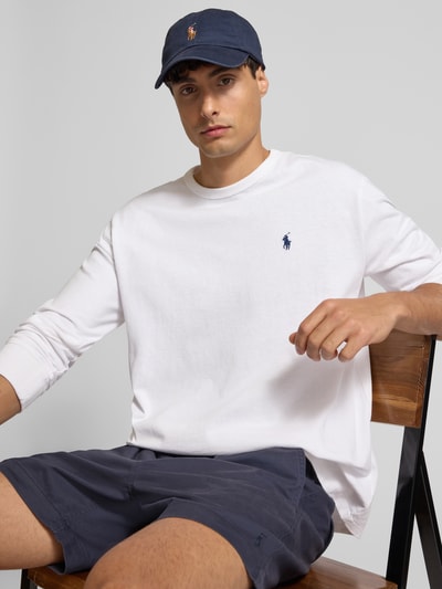 Polo Ralph Lauren Classic Fit Longsleeve mit Label-Stitching Weiss 3