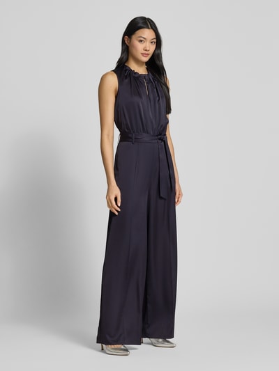 comma Jumpsuit mit Bindegürtel Marine 1