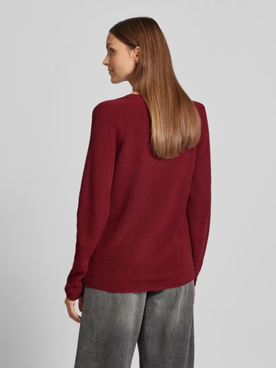 s.Oliver RED LABEL Pullover met ribstructuur en V-hals Rood - 5