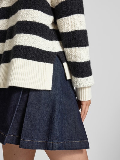 Windsor Gebreide pullover van een mix van scheerwol en kasjmier met ronde hals Marineblauw - 3