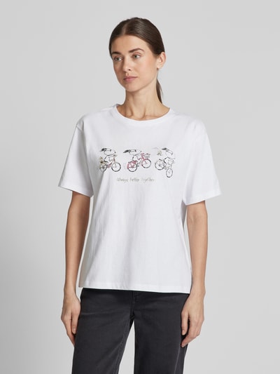 Jake*s Casual T-Shirt mit Peanuts®-Print Weiss 4