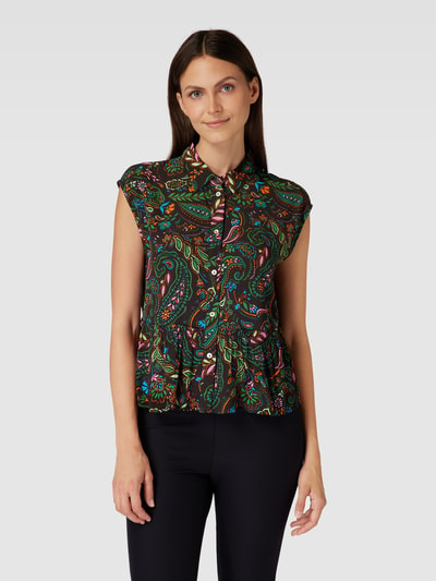 Jake*s Casual Blouse van viscose met peplum Zwart - 4