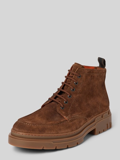 Lloyd Schnürboots aus Leder mit Zugschlaufe Cognac 1