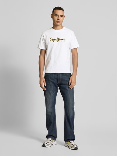 Pepe Jeans T-Shirt mit Label-Print Modell 'DORIAN' Weiss 1