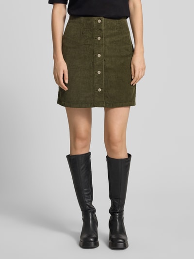 VERO MODA spódnica mini o kroju regular fit z mieszanki bawełny model 'ETTA' Ciemnozielony 4