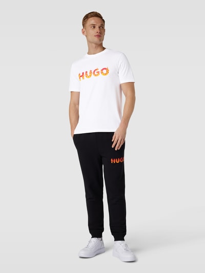 HUGO T-shirt z nadrukiem z logo model ‘Danda’ Biały 1