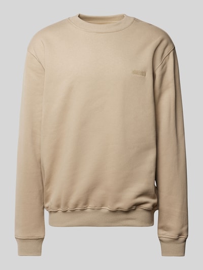 WOODBIRD Sweatshirt mit Label-Stitching Modell 'Cane' Beige 2