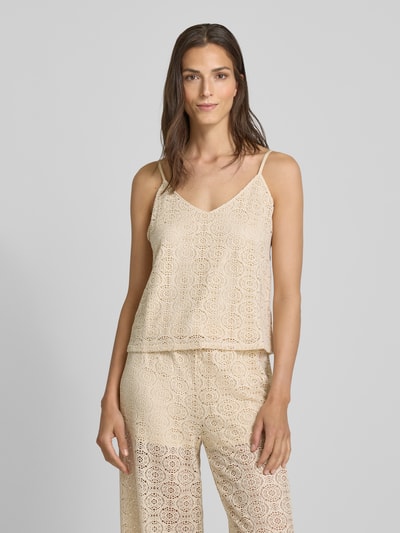 Vero Moda Comfort Fit Trägertop mit Spitze Modell 'MAYA' Offwhite 4