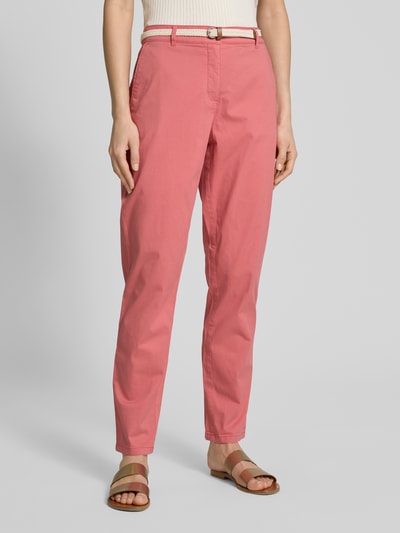 Christian Berg Woman Casual fit chino met riem Koraal - 4