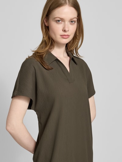 OPUS Midi-jurk met platte kraag, model 'Wannie' Olijfgroen - 3