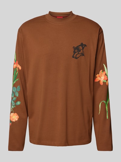 HUGO Sweatshirt mit gerippten Abschlüssen Modell 'Diflowerlo' Mittelbraun 2
