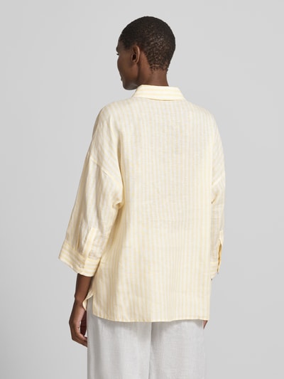 Weekend Max Mara Oversized Langarmbluse aus reinem Leinen Modell 'PANETTO' Hellgelb 5