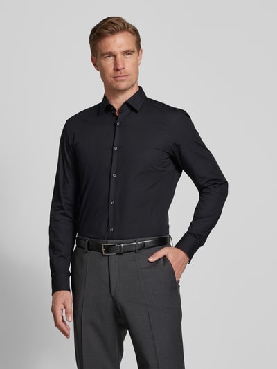 HUGO Slim fit zakelijk overhemd van katoen, model 'Jenno' Zwart - 4