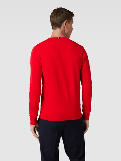 Tommy Hilfiger Strickpullover mit Label-Stitching Hellrot 5