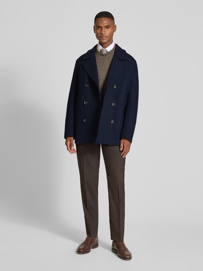 SELECTED HOMME Regular Fit Wolljacke aus Woll-MIx Modell 'ARCHIVE' Dunkelblau 1