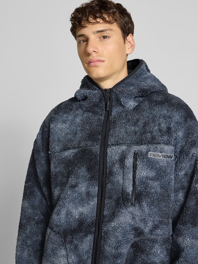 REVIEW Fleecejacke mit Reißverschlusstasche und Label-Detail Black 3