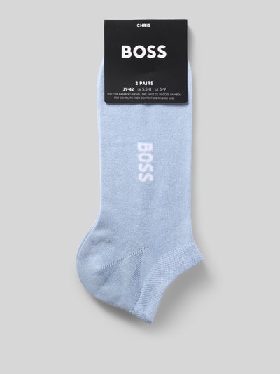 Produktfoto, hellblaue Füsslinge aus Viskose-Mix Modell 'CHRIS' von BOSS, glatte Textur, schlichtes Design, Herren Füsslinge von BOSS.