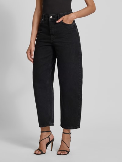 HUGO Mom Fit Jeans mit weitem Bein und Eingrifftaschen Modell 'Gimine' Black 4