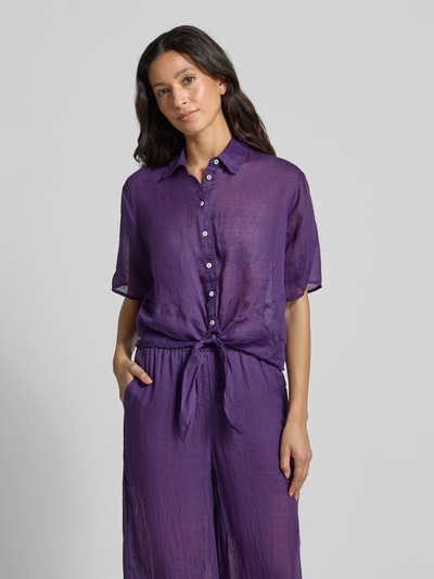 Christian Berg Woman Regular fit blouse met knoopdetail Paars - 4