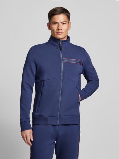 Joy Sweatjack met labeldetail, model 'G-Style' Donkerblauw - 4