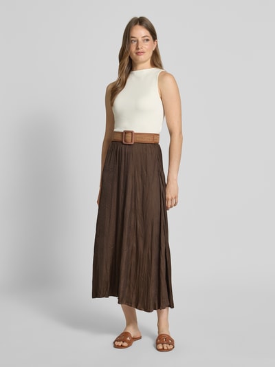 More & More Midirok met elastische band Chocoladebruin - 1