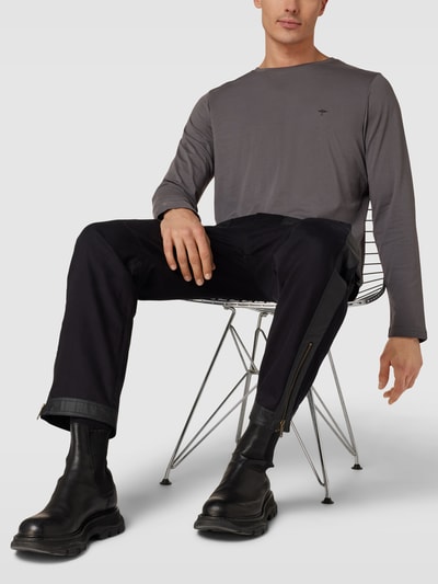Fynch-Hatton Shirt met lange mouwen en labelstitching Middengrijs - 1