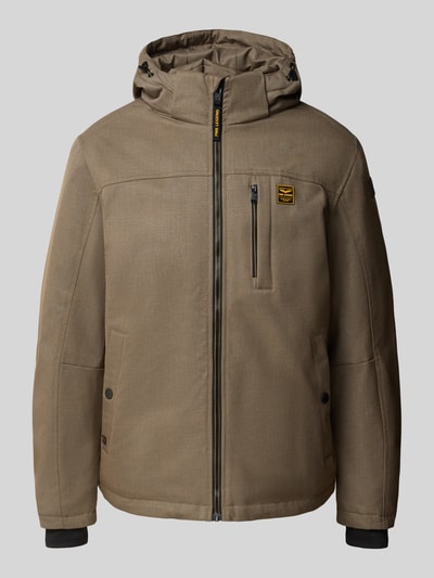PME Legend Jacke mit Kapuze und Label-Detail Modell 'STRATOR' Mittelgrau Melange 1