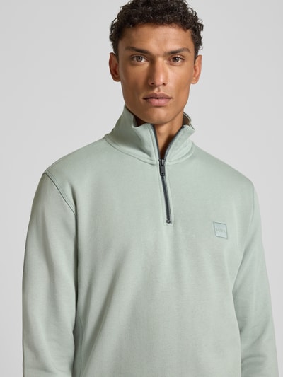 BOSS Orange Regular fit sweatshirt van puur katoen Mintgroen - 3