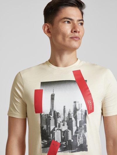 ARMANI EXCHANGE T-Shirt mit Label-Print Sand 3