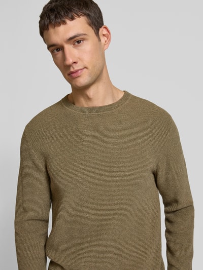 SELECTED HOMME Strickpullover mit Strukturmuster Modell 'ROSS' Oliv Melange 3