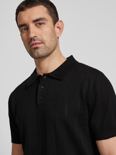 Colours & Sons Slim Fit Poloshirt mit Label-Detail Black 3