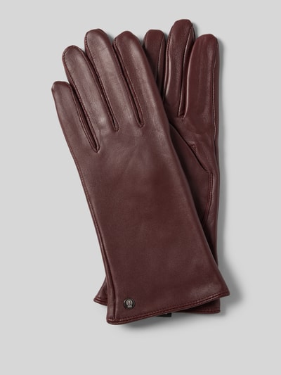 Roeckl Leren handschoenen van haarscherp nappaleer Prune - 1