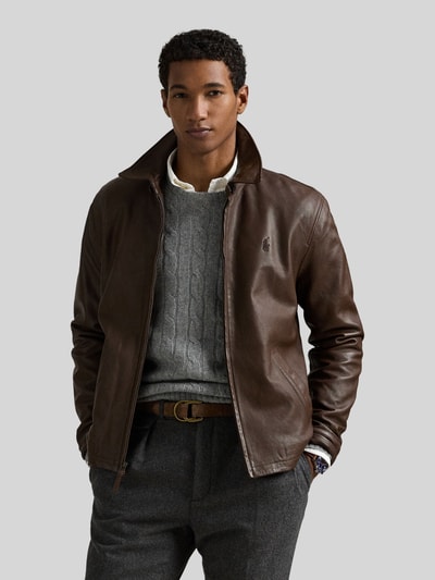 Polo Ralph Lauren Regular Fit Lederjacke Dunkelbraun 4