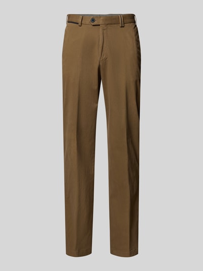 Hiltl Regular fit stoffen broek met persplooien, model 'Peaker' Taupe - 2
