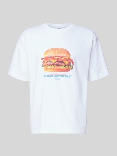 POCKIES Regular Fit T-Shirt aus reiner Bio-Baumwolle mit Logo-Print Weiss 2