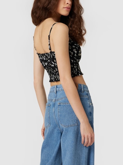 Review Crop Top aus Viskose mit floralem Muster Black 5